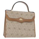 Christian Dior Honeycomb Canvas Hand Bag PVC Leather Beige Gold Auth 152727-1