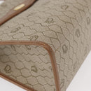 Christian Dior Honeycomb Canvas Hand Bag PVC Leather Beige Gold Auth 152727-9