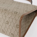 Christian Dior Honeycomb Canvas Hand Bag PVC Leather Beige Gold Auth 152727-16