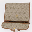 Christian Dior Honeycomb Canvas Hand Bag PVC Leather Beige Gold Auth 152727-10