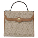 Christian Dior Honeycomb Canvas Hand Bag PVC Leather Beige Gold Auth 152727-13