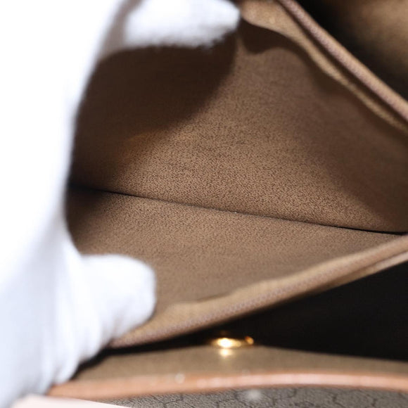 Christian Dior Honeycomb Canvas Hand Bag PVC Leather Beige Gold Auth 152727