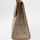 Christian Dior Honeycomb Canvas Hand Bag PVC Leather Beige Gold Auth 152727-3