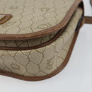 Christian Dior Honeycomb Canvas Shoulder Bag PVC Beige Gold Auth 152728-10