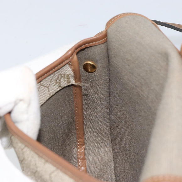 Christian Dior Honeycomb Canvas Shoulder Bag PVC Beige Gold Auth 152728