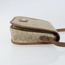 Christian Dior Honeycomb Canvas Shoulder Bag PVC Beige Gold Auth 152728-4