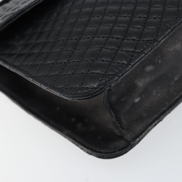 BALLY Chain Shoulder Bag Leather 2way Black Gold Auth 152729