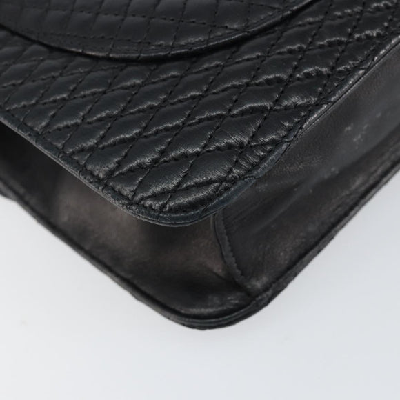 BALLY Chain Shoulder Bag Leather 2way Black Gold Auth 152729