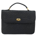 BALLY Chain Shoulder Bag Leather 2way Black Gold Auth 152729-2