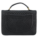 BALLY Chain Shoulder Bag Leather 2way Black Gold Auth 152729-3