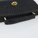 BALLY Chain Shoulder Bag Leather 2way Black Gold Auth 152729-7