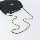 BALLY Chain Shoulder Bag Leather 2way Black Gold Auth 152729-9