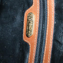 FENDI Pecan Canvas Boston Bag PVC Black Brown gold Auth 152730-19