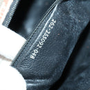 FENDI Pecan Canvas Boston Bag PVC Black Brown gold Auth 152730-22