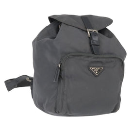 PRADA Backpack Nylon Gray Silver Auth 152731