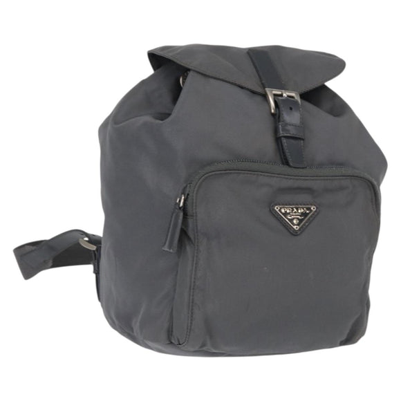 PRADA Backpack Nylon Gray Silver Auth 152731