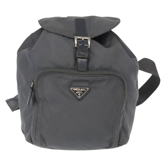 PRADA Backpack Nylon Gray Silver Auth 152731