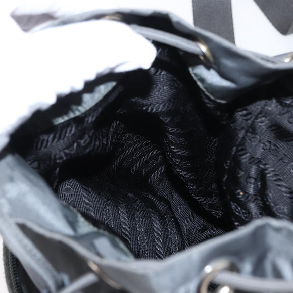 PRADA Backpack Nylon Gray Silver Auth 152731