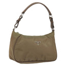 Christian Dior Shoulder Bag Nylon Leather Black Brown gold Auth 152732-1