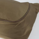 Christian Dior Shoulder Bag Nylon Leather Black Brown gold Auth 152732-9