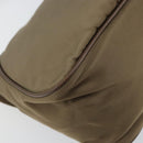 Christian Dior Shoulder Bag Nylon Leather Black Brown gold Auth 152732-16