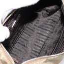 Christian Dior Shoulder Bag Nylon Leather Black Brown gold Auth 152732-11