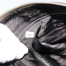 Christian Dior Shoulder Bag Nylon Leather Black Brown gold Auth 152732-12