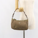 Christian Dior Shoulder Bag Nylon Leather Black Brown gold Auth 152732-23