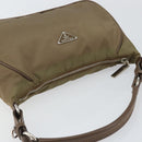 Christian Dior Shoulder Bag Nylon Leather Black Brown gold Auth 152732-6