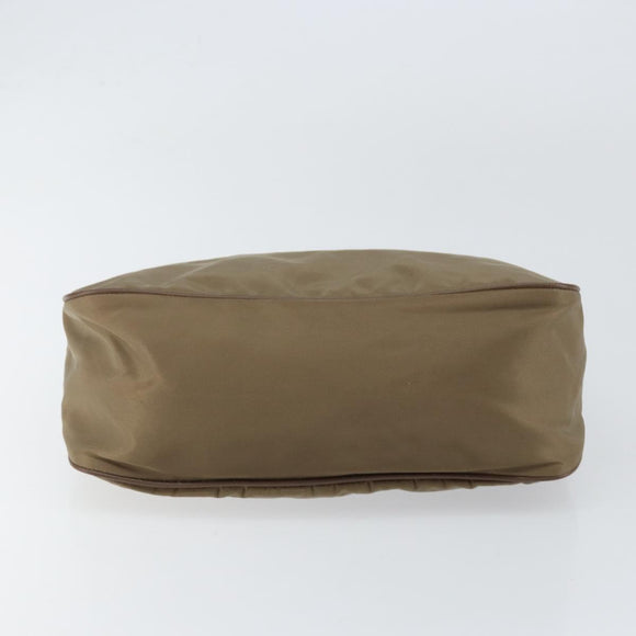 Christian Dior Shoulder Bag Nylon Leather Black Brown gold Auth 152732