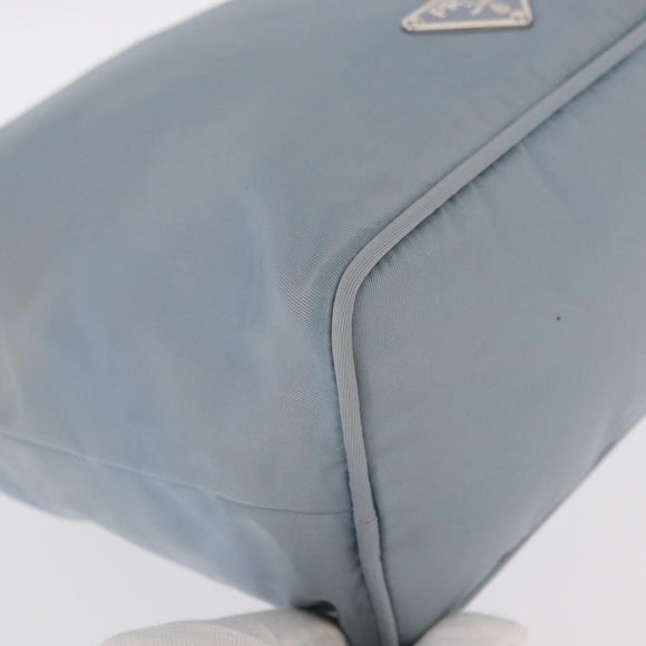 PRADA Shoulder Bag Nylon Light Blue Silver Auth 152733
