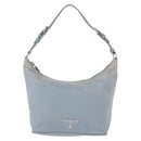 PRADA Shoulder Bag Nylon Light Blue Silver Auth 152733-13