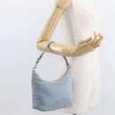 PRADA Shoulder Bag Nylon Light Blue Silver Auth 152733-24