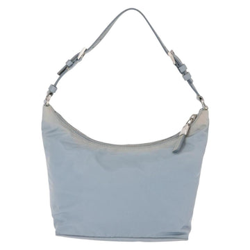 PRADA Shoulder Bag Nylon Light Blue Silver Auth 152733 - 0