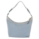 PRADA Shoulder Bag Nylon Light Blue Silver Auth 152733-2