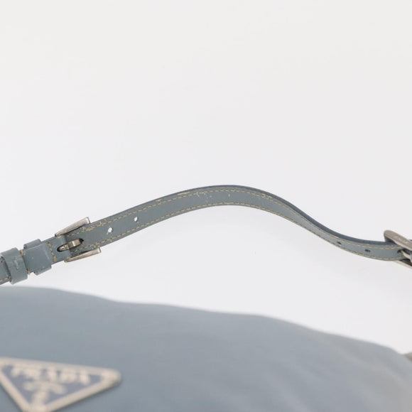 PRADA Shoulder Bag Nylon Light Blue Silver Auth 152733