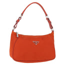 PRADA Shoulder Bag Nylon Orange Silver Auth 152734-1