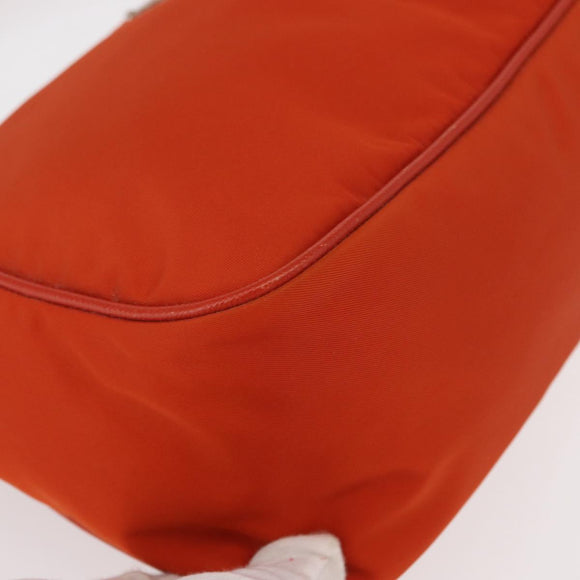 PRADA Shoulder Bag Nylon Orange Silver Auth 152734