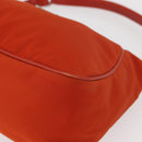 PRADA Shoulder Bag Nylon Orange Silver Auth 152734-14