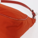 PRADA Shoulder Bag Nylon Orange Silver Auth 152734-16