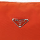 PRADA Shoulder Bag Nylon Orange Silver Auth 152734-17