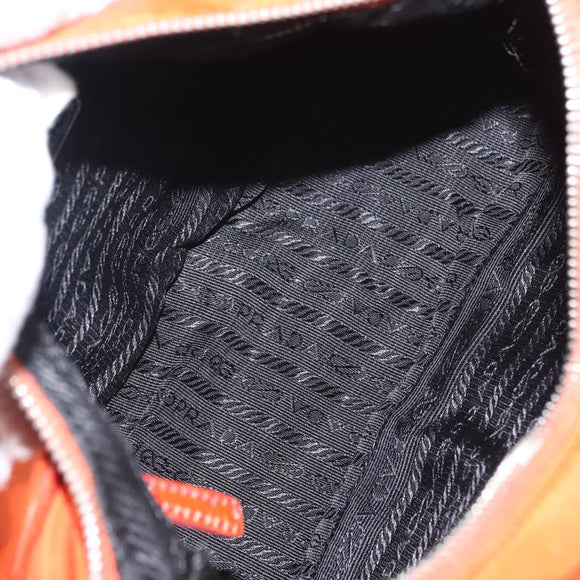 PRADA Shoulder Bag Nylon Orange Silver Auth 152734