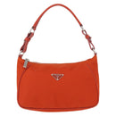 PRADA Shoulder Bag Nylon Orange Silver Auth 152734-13