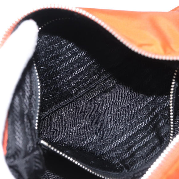 PRADA Shoulder Bag Nylon Orange Silver Auth 152734