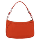 PRADA Shoulder Bag Nylon Orange Silver Auth 152734-2