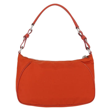 PRADA Shoulder Bag Nylon Orange Silver Auth 152734 - 0