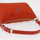 PRADA Shoulder Bag Nylon Orange Silver Auth 152734-6