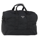 PRADA Boston Bag Nylon 2way Black Silver Auth 152736-1