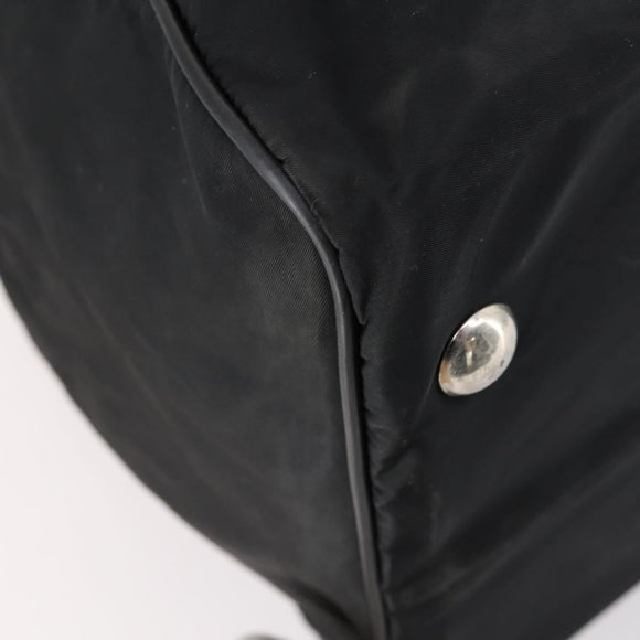 PRADA Boston Bag Nylon 2way Black Silver Auth 152736