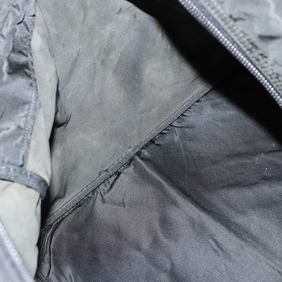 PRADA Boston Bag Nylon 2way Black Silver Auth 152736